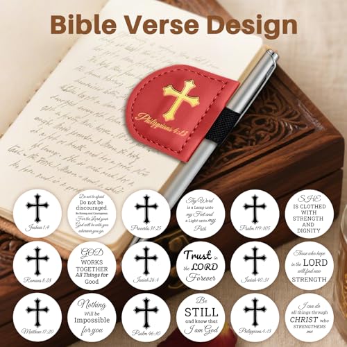 Personalized Magnetic Bookmarks,Bible Bookmark(Red,Joshua 1:9) - color: Red, size: Joshua 1:9
