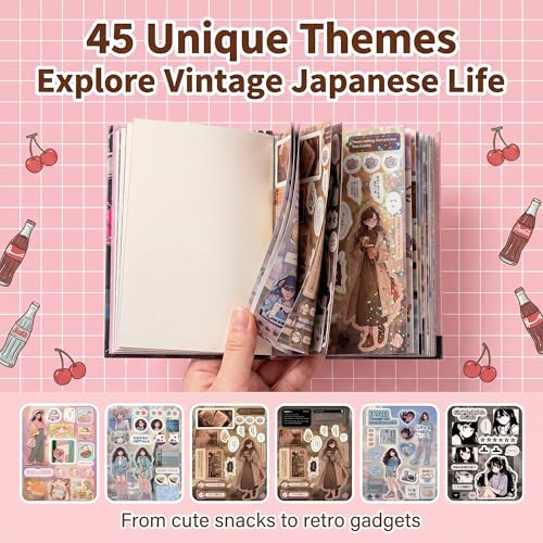 Tmtains 800+Pcs Japanese Sticker Book for Scrapbook Junk Journal (Girl) - color: Ac-pink