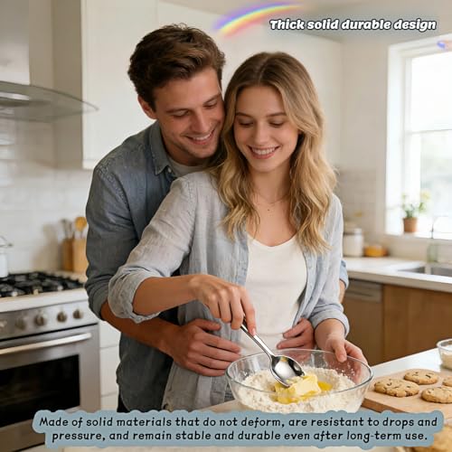 Stainless Steel Long Handle Spoons, Mirror Polished, 8.15 Inch, Set of 2, Dishwasher Safe, for Rice, Soup, Dessert