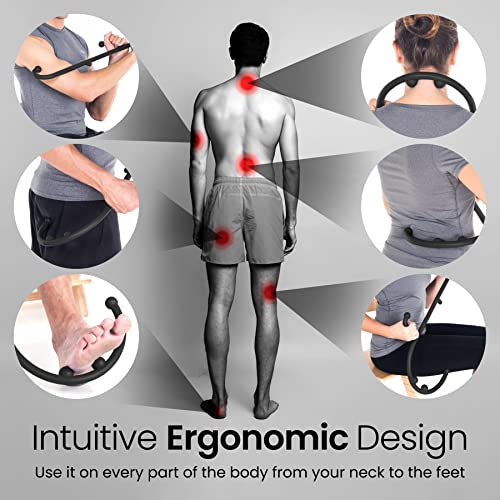 LiBa Back Massager Trigger Point Cane, Deep Tissue Back Neck Massager Black - color: B. Black (1 Pack)