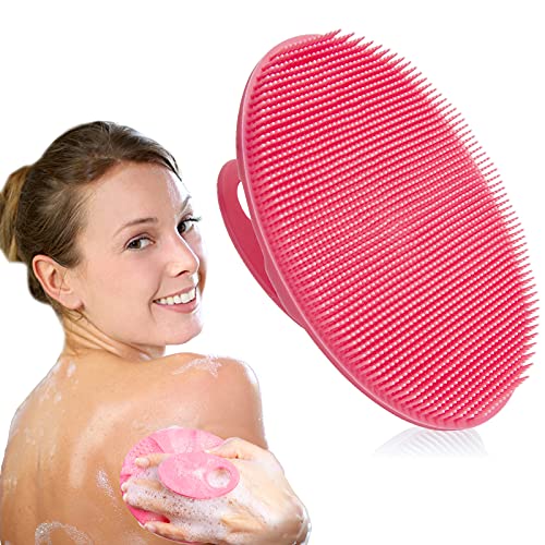 INNERNEED Silicone Body Cleansing Brush Exfoliating Scrubber, Pink - color: Pink