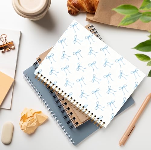 GDJIEGBC Preppy Blue Ribbon Bow Notebook 5.5x8.3in - color: Color-G