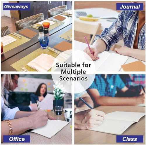 SZYIKUER A5 Kraft Notebooks Bulk, Lined Paper Journaling Notebooks, Notebooks for Work, Journal notebooks for kids, Composition Notebooks for School， 60 Pages ，8.3x5.5 Inches 4Pack