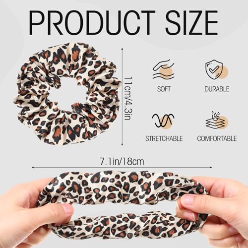 Tatuo 24 Pieces Hair Scrunchies for Girls,Leopard Series Color,Satin - color: Leopard Series Color, size: Satin
