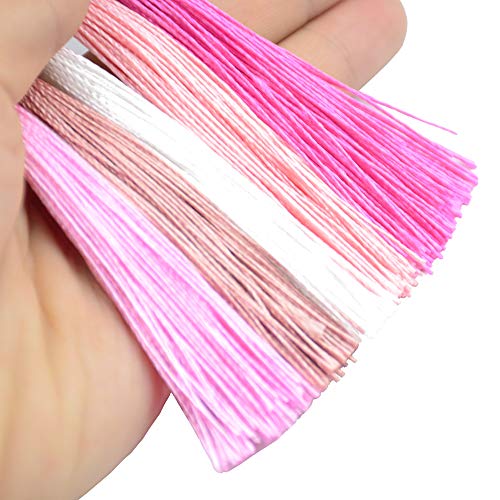 100Pcs 5 Inch Silky Bookmark Tassels for Jewelry, Souvenir(Mixed Red) - color: Mixed Red