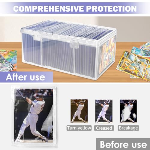 Trading Card Storage Box with 2 Dividers, Fit for Top Loader Storage, 2 Pcs - style: 2 Pack with 2 Dividers