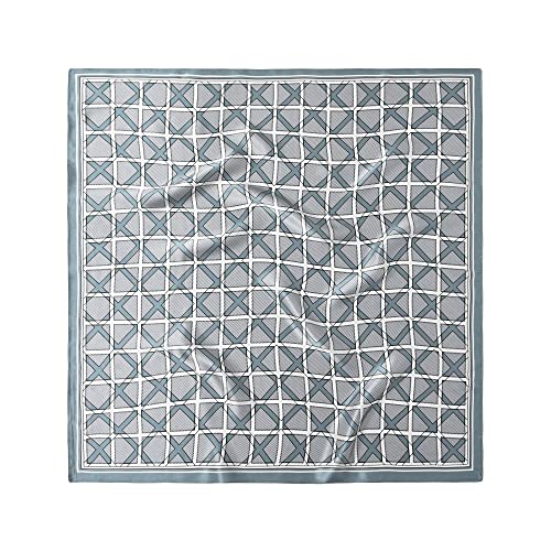 100% Mulberry Silk Scarf - 25.6" Square Neckerchief & Headscarf Gift Packed - color: Bluish