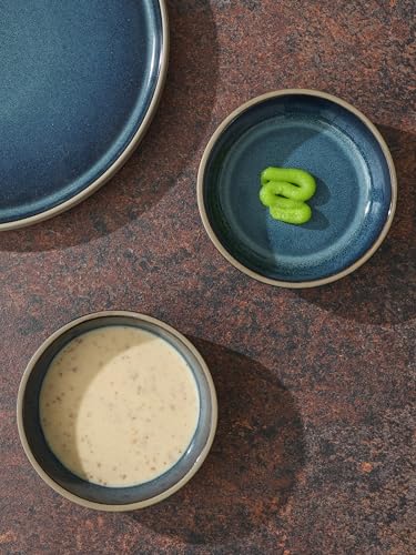 famiware Ceramic Soy Sauce Dish, 3oz Dipping Bowls Set of 6, Midnight Blue - color: Midnight Blue, style: Nature