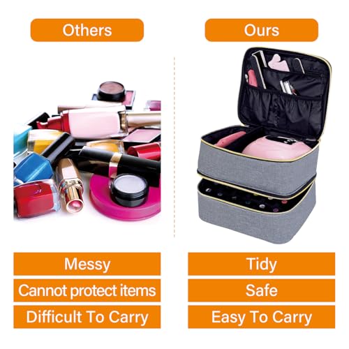 Nail Polish Organizer Holds 30 Bottles (15 ml/0.5 floz),Gray Gold - color: Gray Gold