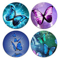 Beautiful Butterfly Round Coaster Set - Made of Recycled Rubber - Set of 4 - color: Beautiful Butterfly