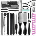 36 in 1 Pedicure Kit, Stainless Steel Foot Care Kit with Foot File - style: Black&Pink