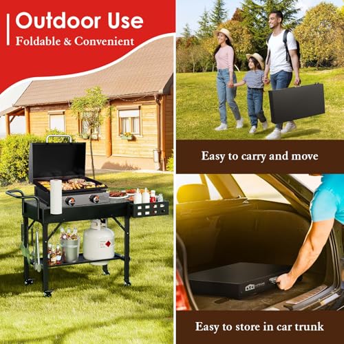 Leteuke Grill Cart for Blackstone Griddle, Portable Outdoor Grill Table