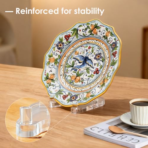 Acrylic Easel Display，Plate Stand for Display，Adjustable Clear Display Holder for 8" to 12" Platter, Book, Card, Frame, Picture, Artwork, Plaque ( Large-1pc 8"-12") - size: Large-1pc(8"-12")