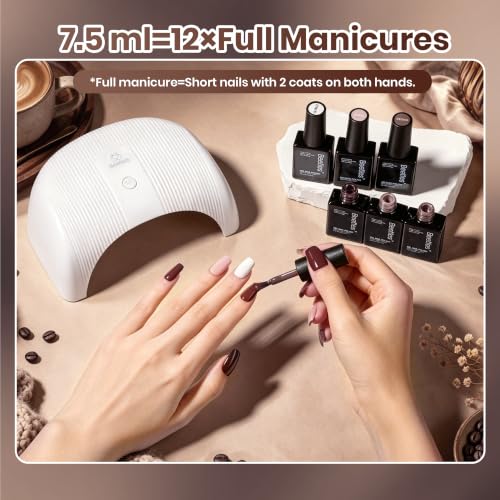 Beetles Neutral Gel Polish Set, 6 Neutral Brown Colors Gel - color: C - Creme | Caramel Cappuccino