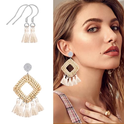 Mini Tassels Charm, 90pcs Golden Circle Beige Color Mini Tiny Handmade Craft Tassels Charms for DIY Jewelry Necklace Making Accessories - color: Beige-2cm