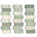 Gueevin 24 Rolls Floral Washi Tapes Set Scrapbook Supplies, Greenery - style: Greenery