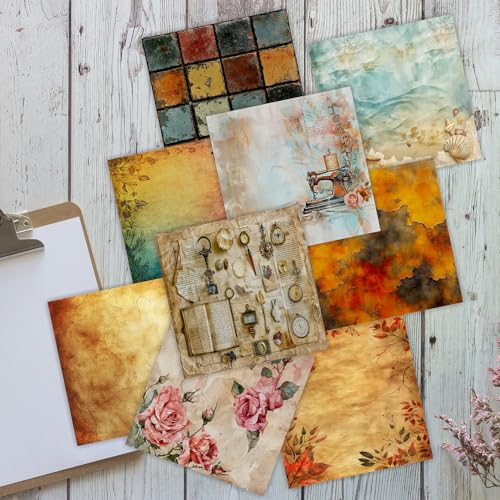 PARTH IMPEX 192 Sheets Scrapbook Paper 6x6 Single-Side - 160gsm Thick