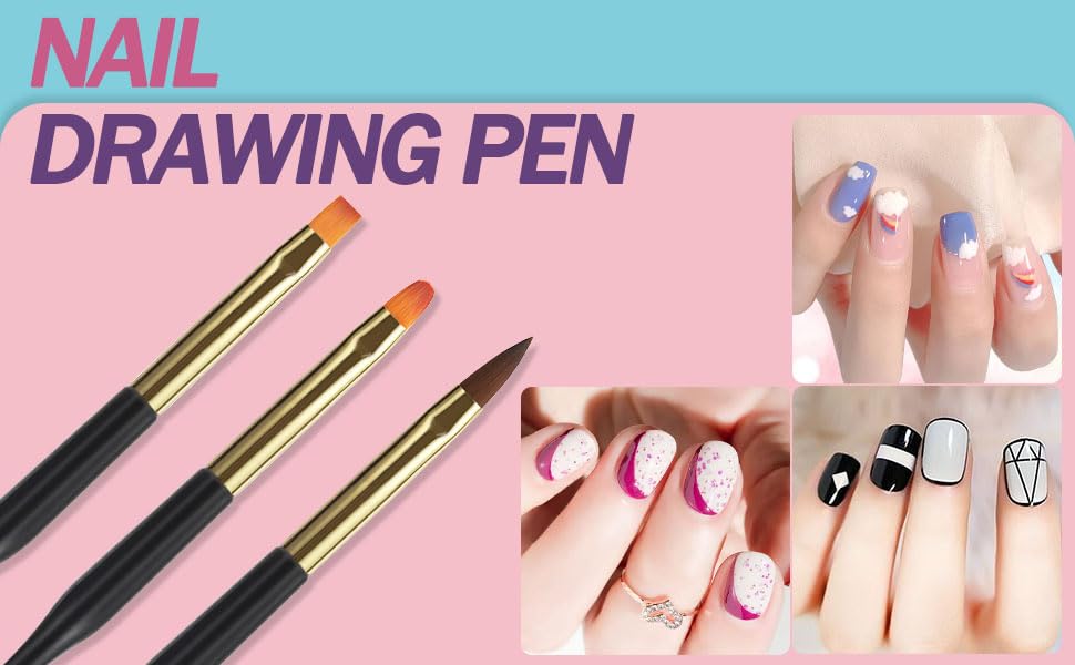Artdone 35pcs Nail Art Pens brushes,Nail Art Tool Set,Nail Dotting Tools,Nail Dust Brush,Striping Nail Art Brushes for Long Lines,Nail Drawing Pen For Nail Design - color: 35pcs