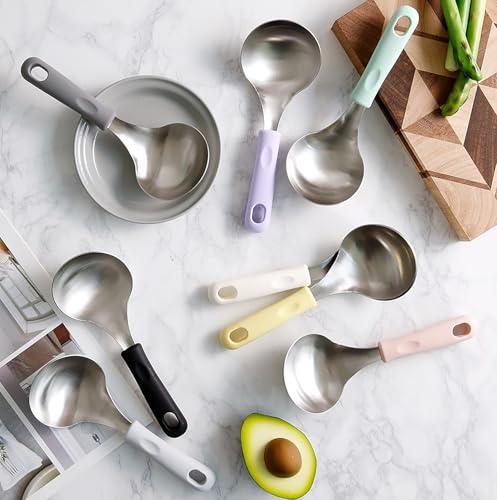 Korean Serving Spoon Stainless Steel Ladle 먹방 스푼 미니 국자 - color: Black