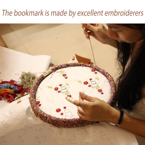 Personalized Hand Embroidered Corner Bookmark, Cute Flower Book Mark, Hand Stitch Gift for Women Book Lovers by HNQCPCVU (B, White) - color: White, size: B