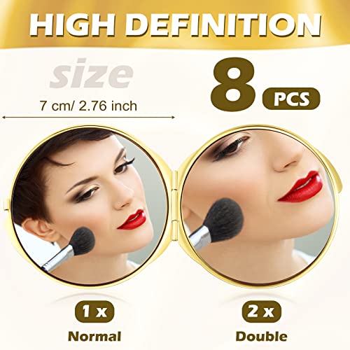 Yalikop 8 Pcs Compact Mirror Bulk, Mini Pocket Mirrors, Gold - color: Gold
