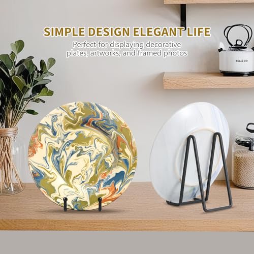 Plate Holder Easel Display Stand - 6 inch Metal Plate Stands for Display - Tabletop Picture Stand - Black Iron Easels for Display Pictures | Photo Frames | Book | Decorative Plates | Plaque - 4 Pack - size: 6 inch (4 pack)