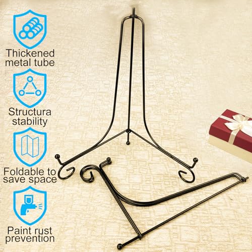 HENABLE 4PCS Premium Black Iron Plate Stands for Display Large 12 Inch - size: 4PCS 12IN