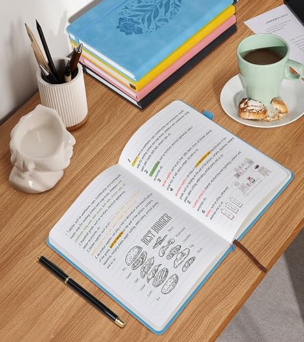 Lined Journal Notebook for Men Women, A5 Leather Journals for Writing, Blue 200 Pages College Ruled Journal Notebook, Travel Daily Journal Notebook for Work School, Note Taking 5.75'' X 8.38'' - color: Blue