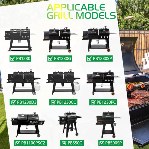 Flame Broiler Kit for Pit Boss PB1100PSC2 PB1230 Pellet Gas Combo Grills 1230 1230CC Lexington Sportsman Replacement Parts Pitboss Diffuser Heat Deflector Plate Smoker BBQ Accessories - size: For 1230 Series