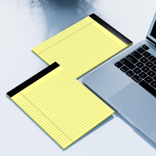 20 Pack Legal Pads 8.5 x 11 Double-Sided Printing Wide Ruled Yellow Notepad - color: Yellow 20