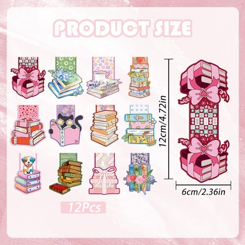 Cute Magnetic Bookmarks, Planner Page Marker, Bookmark Clips - style: Book Lover