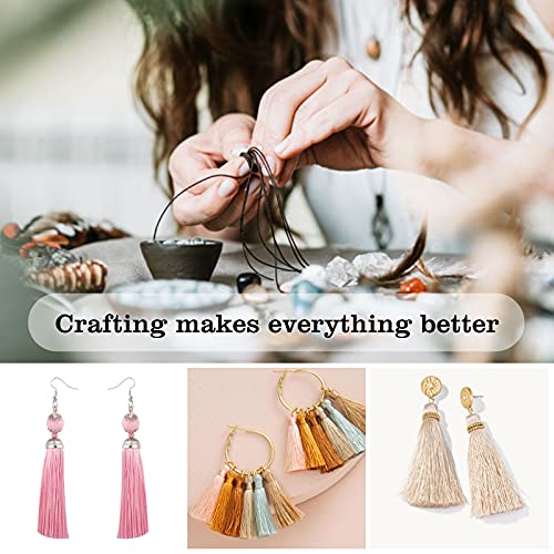 100 Pcs 13cm/5 Inch Silky Handmade Soft Craft Mini Tassels with Loops for Jewelry Making, DIY Projects, Bookmarks, 20 Colors, 5 Pcs of Each - color: Multi-color