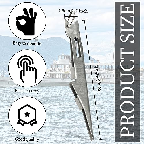 3PCS Fishing Knot Tying Tool - Quick Knot Tying Tool for Hooks, Lures and Line (Silver)