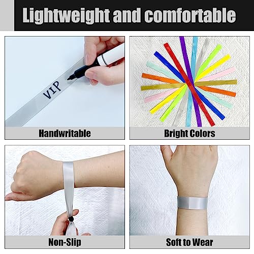 100 Pcs Cloth Wristbands, Disposable Wristbands for Events(Gray) - color: GRAY