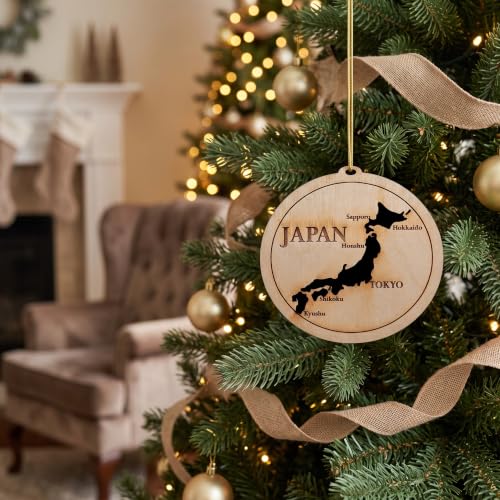 Personalized Japan Christmas Ornament, Japanese Travel Keepsake