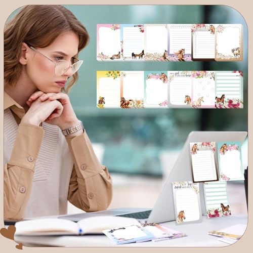 Gilprop 24 Pack Horse Sticky Notes, Horse Lover Gifts for Women - style: Horse