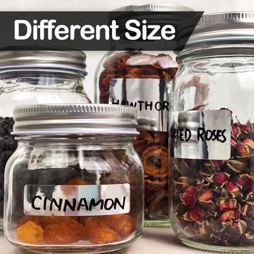 JIEHENG 170Pcs Silver Removable Labels for Jars with 2 Liquid Chalk Marker - color: Bright Silver
