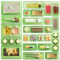 Vtopmart 25 Pack Plastic Drawer Organizers with Anti-slip Rubber Pads - color: Clear Green