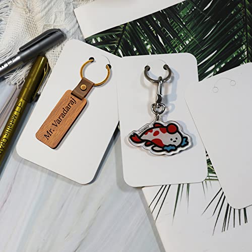 Temlum 3''x4.7'' Keychain Display Cards with Self-Sealing Bags, White 100p - color: White