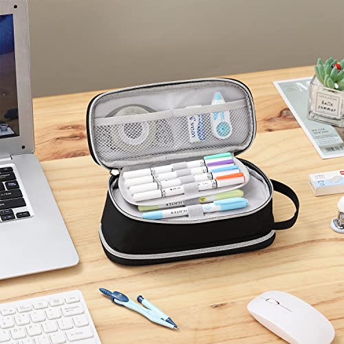 Dugio Large Pencil Case Organizer Big Pencil Pouch for Boys Kids Black - color: B-Black