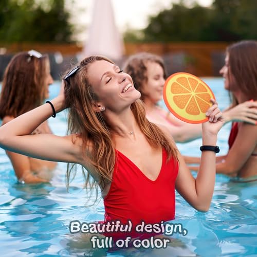 Quacc 3 PCS Round Foldable Hand Fans, Fruit Style Handheld Folding Fan