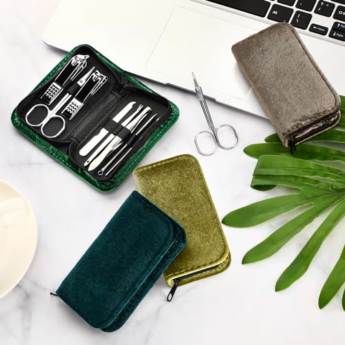 Coume 24 Sets Mini Manicure Kit for Women Men Nail Clippers, Green Series - color: Green Series