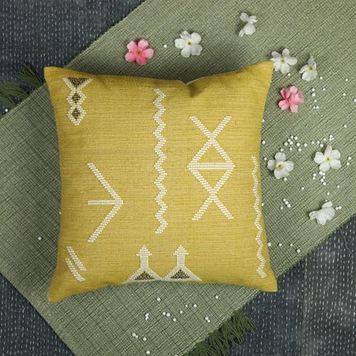 Trade Star 100% Cotton Designer Tribal Cushion Cover Sabra Kilim Pillow Cover Beautiful Handcrafted Farmhouse Cushion Case Fall Decor Pillow Cover Designer Spring Sofa Pillow Case for Home - color: Pattern -17