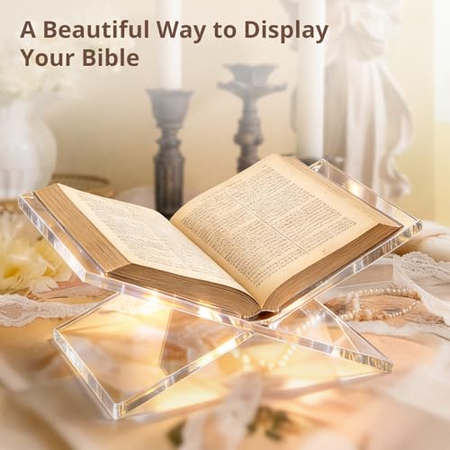 Acrylic Book Stand 12×8×6, Clear 8 mm Thick Book Holder & Display Stand for Cookbooks, Bibles, Art Books, Recipe Books, Photo Albums, Desk Reading & Coffee Table Décor - size: 8mm Thick-12*8*6in