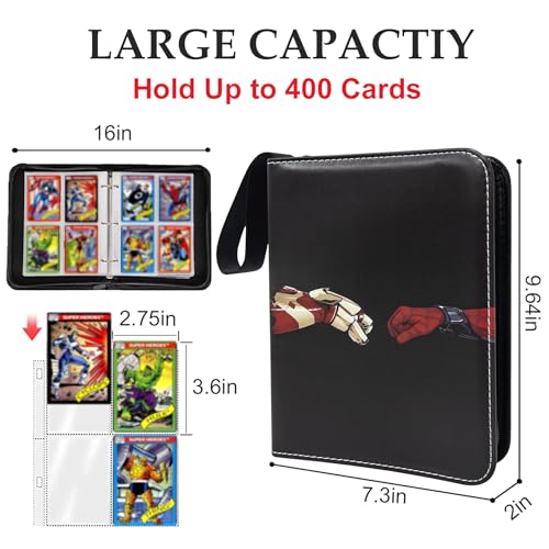 400 Pockets Card Binder, Portable Waterproof PU Storage Album,RM37 - color: Anime-400, size: 4 Pocket