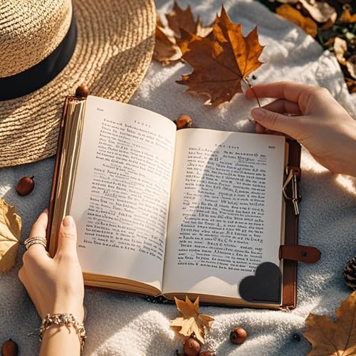 6 Pcs Leather Heart Bookmarks, Page Corner Bookmarks for Women - size: 6 Pcs (Leather Heart)