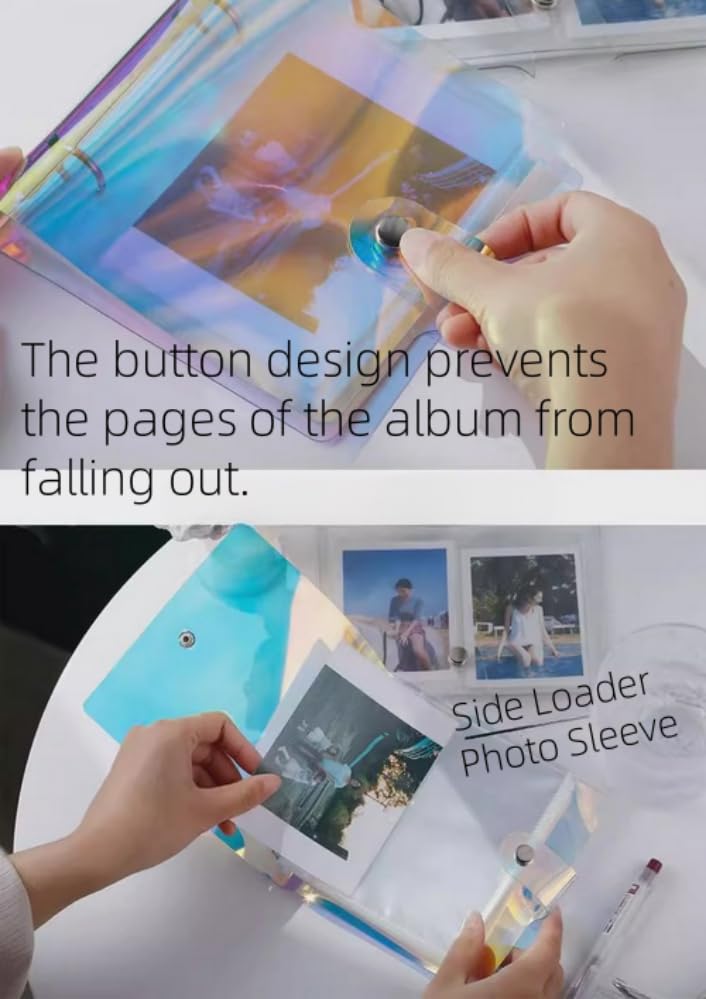 2x3 Plastic Small Photo Albums with Refillable Sleeve 50 Page 200 Pictures - color: Clean, size: 2.5x3.5"