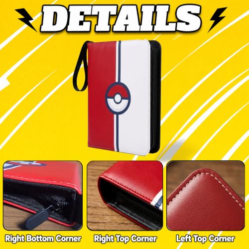 Card Binder, 9 Pocket 990 Card for Collectible Trading Card Albums - color: 990-RED-1