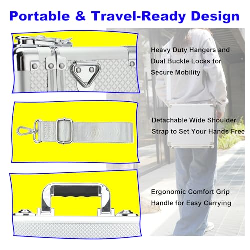 Lockable Trading Sports Card Case Storage Box Holder Organizer - color: Silver, size: Medium