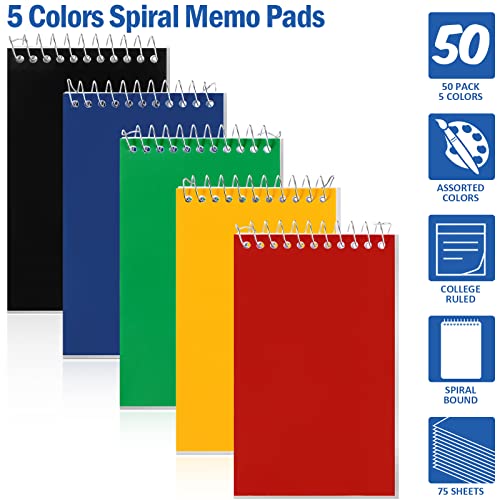 Teling 150 Pcs Pocket Notebooks Bulk Small Spiral Memo Pads 3x5'' Note Pads - color: Bright Colors, size: Lined